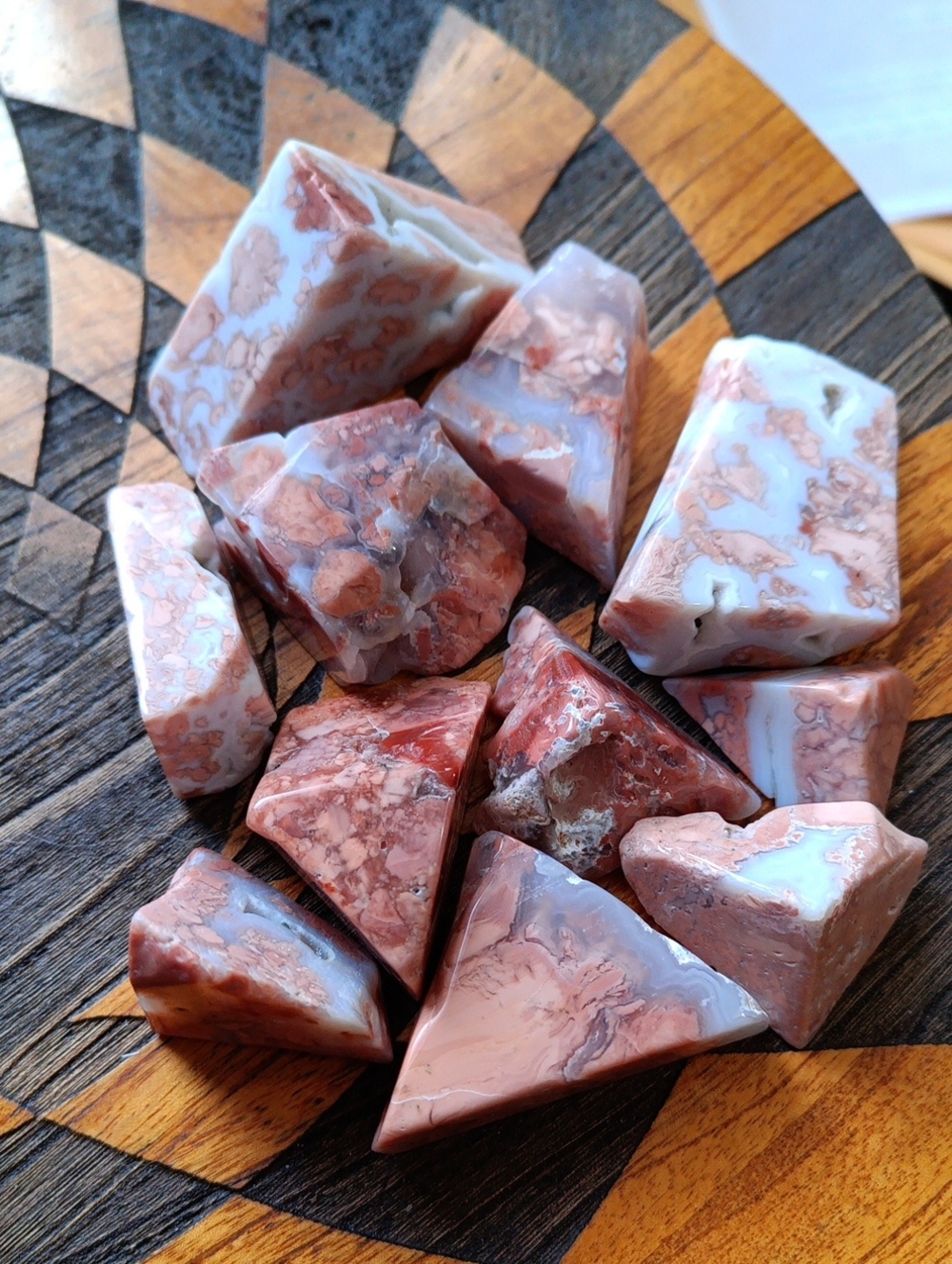 Polished Pink Agate / Cotton Candy Agate Freeform Lot (11)